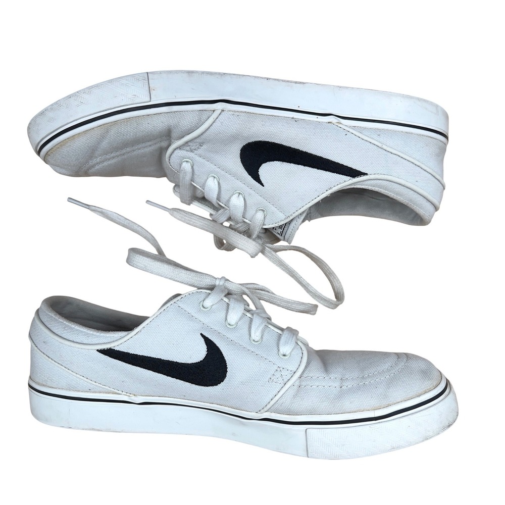 Nike SB Zoom Stefan Janoski Canvas White Black Swoosh Skate Shoes Mens 8.5‎